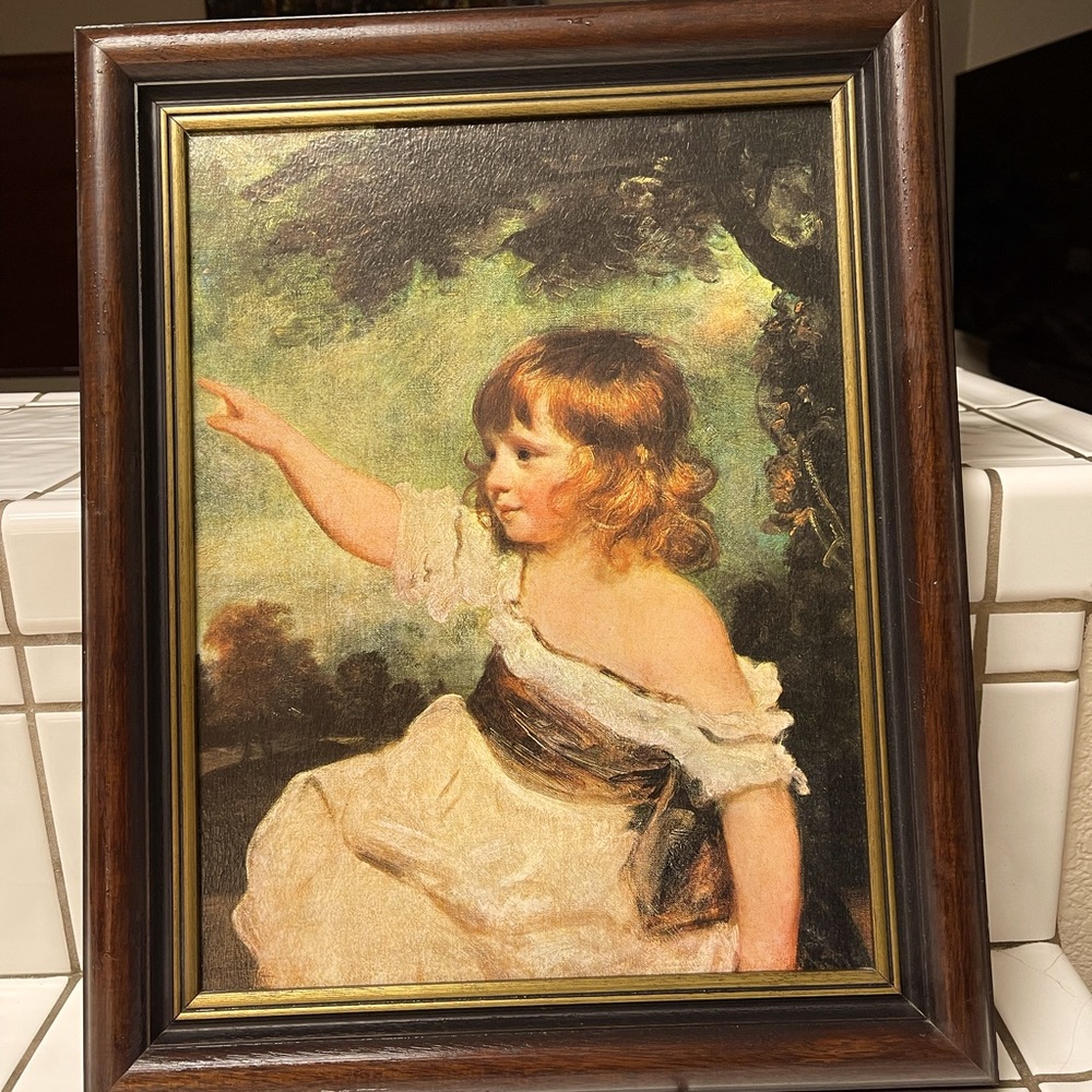 Framed Canvas Print of Master Hare by Joshua Reynolds ( 1788-1789)